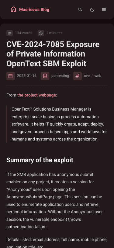 Mobile view