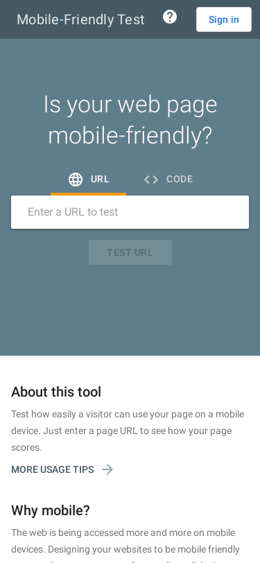 Mobile view