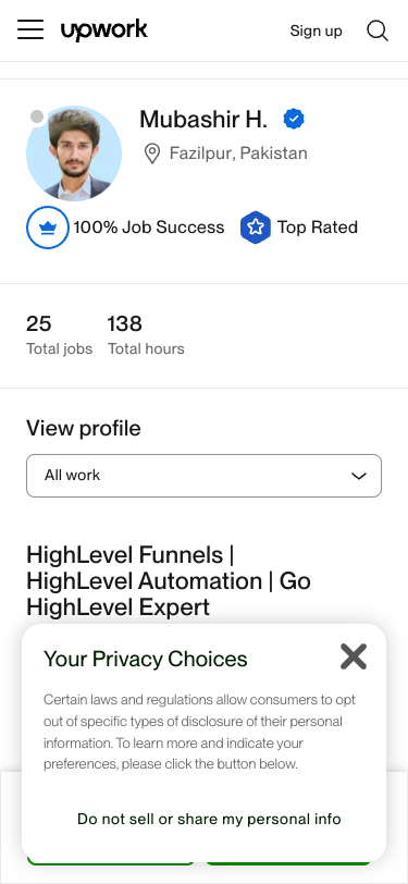 Mobile view