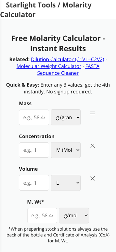 starlighttools.org/calculators/molarity-calculator.html SEO Report ...