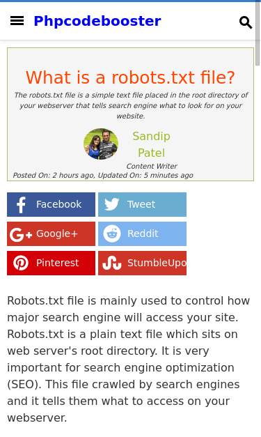 Mobile view