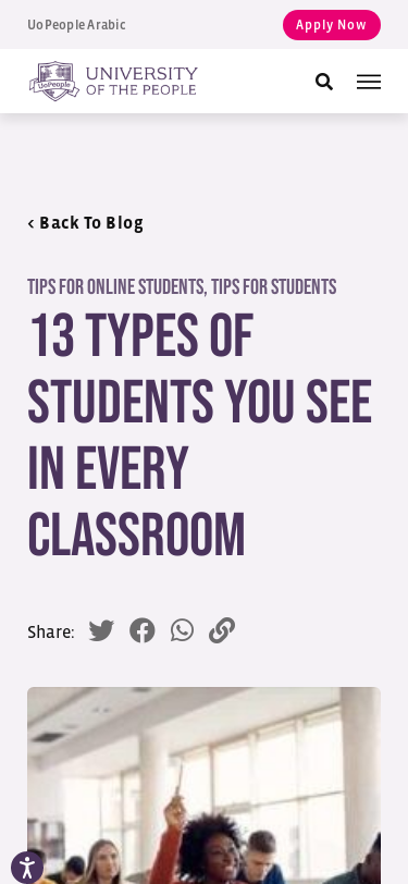 www.uopeople.edu/blog/13-types-of-students-you-see-in-every-classroom ...