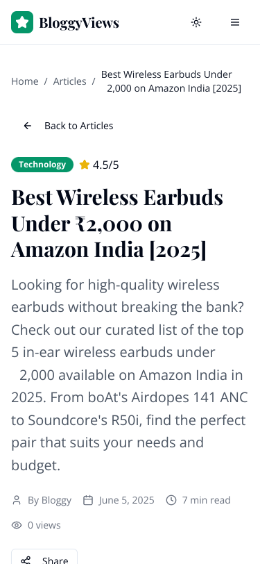 Mobile view