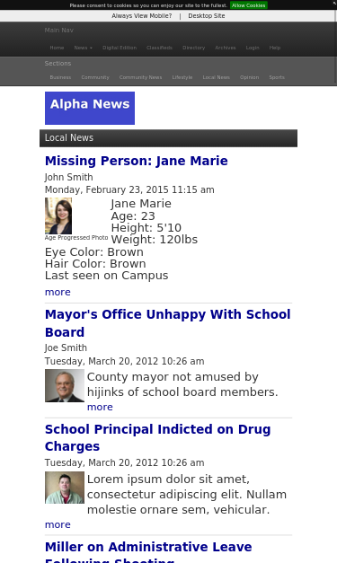 Mobile view