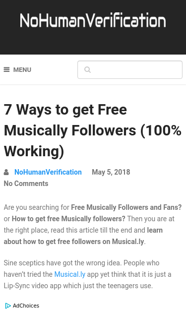 Www Nohumanverification Com Free Musically Followers Seo Report Seo Site Checkup